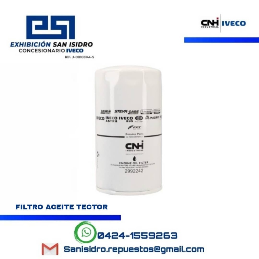 FILTRO ACEITE TECTOR 2992242